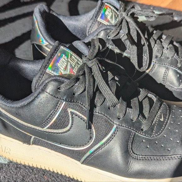 Nike Airforce 1 Black Metallic Sneakers- size 9 - Picture 3 of 7